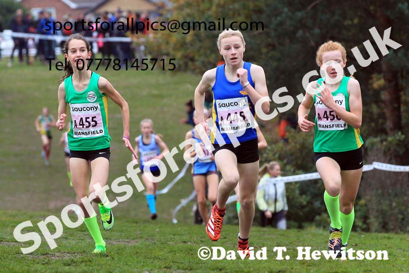 Girls Under-13s, 2022 National Cross Country Relays, Berry Hill Park, Mansfield.  Photo: David T. Hewitson/Sports for All Pics